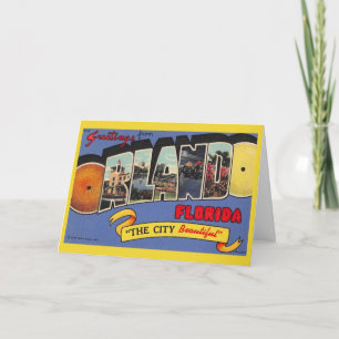 Tarjeta de felicitación colorida vintage de Orland
