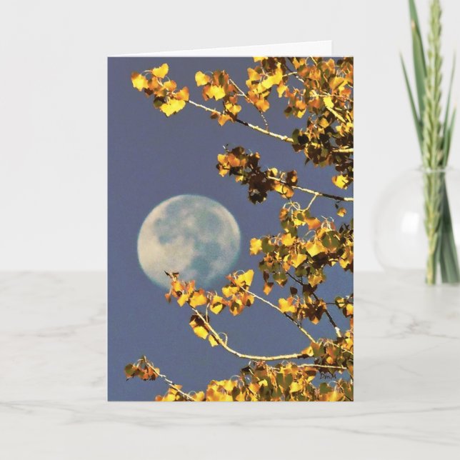 Tarjeta de felicitación completa para luna y otoño (Anverso)