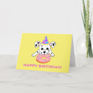Tarjeta de felicitación con cachorro dálmata lindo