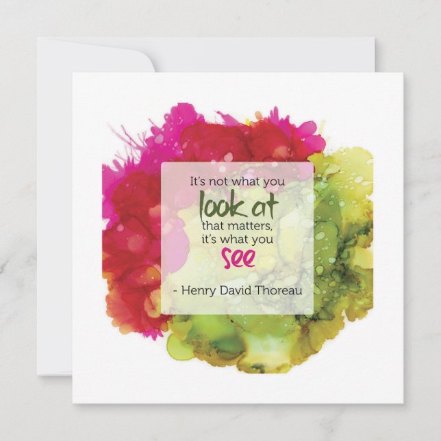 Tarjeta de felicitación con cita inspiradora de Th (Anverso)