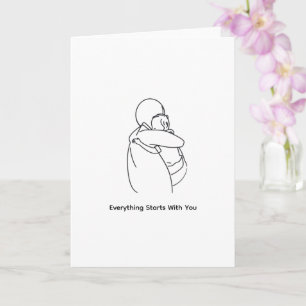 Tarjeta de Felicitación con Dibujo Minimalista de 