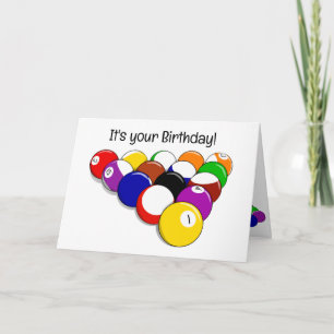Tarjeta de felicitación con diseño de bolas de bil