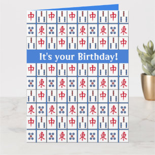 Tarjeta de felicitación con diseño de fichas de ju