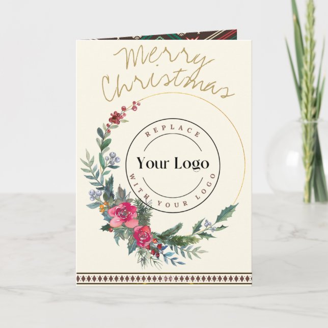 Tarjeta de felicitación con el logotipo de negocio (Anverso)