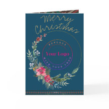 Tarjeta de felicitación con el logotipo de negocio
