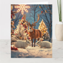 Tarjeta de Felicitación con Escena de Navidad