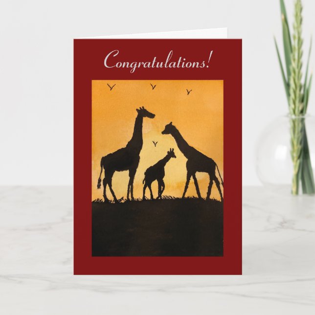 Tarjeta de felicitación con estampado de jirafa (Anverso)