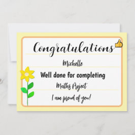 Tarjeta de felicitación con flor amarilla