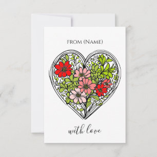 tarjeta de felicitación con flor de amor