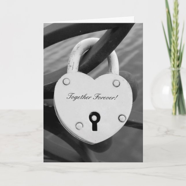 Tarjeta de felicitación con foto de cerradura de a (Anverso)