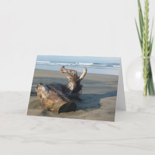 Tarjeta de Felicitación con Foto de Madera Flotant