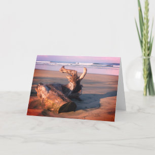 Tarjeta de Felicitación con Foto de Madera Flotant