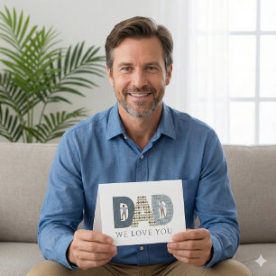 Tarjeta de felicitación con foto Papá te queremos