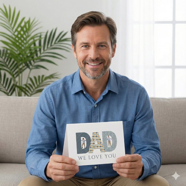 Tarjeta de felicitación con foto para papá Te quer (Let Dad know how much you love him with this personalized photo card! )