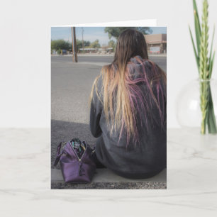 Tarjeta de felicitación con fotografía de adolesce