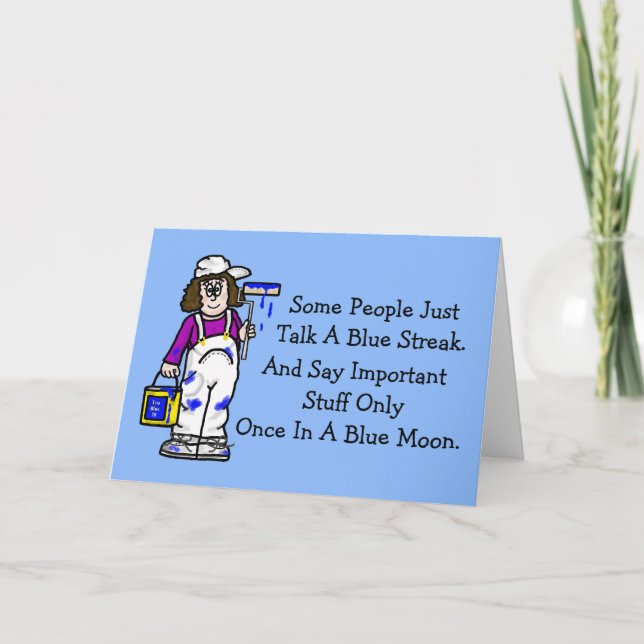 Tarjeta de felicitación con frases azules (Persona (Anverso)