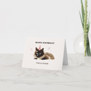 Tarjeta de felicitación con gato enojado