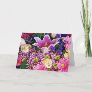 Tarjeta de felicitación con hermosa impresión flor