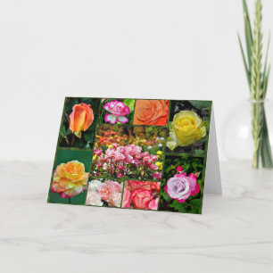 Tarjeta de felicitación con hermoso collage de ros