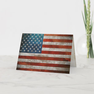 Tarjeta de felicitación con la bandera americana
