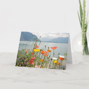 Tarjeta de felicitación con la escena de Suiza -