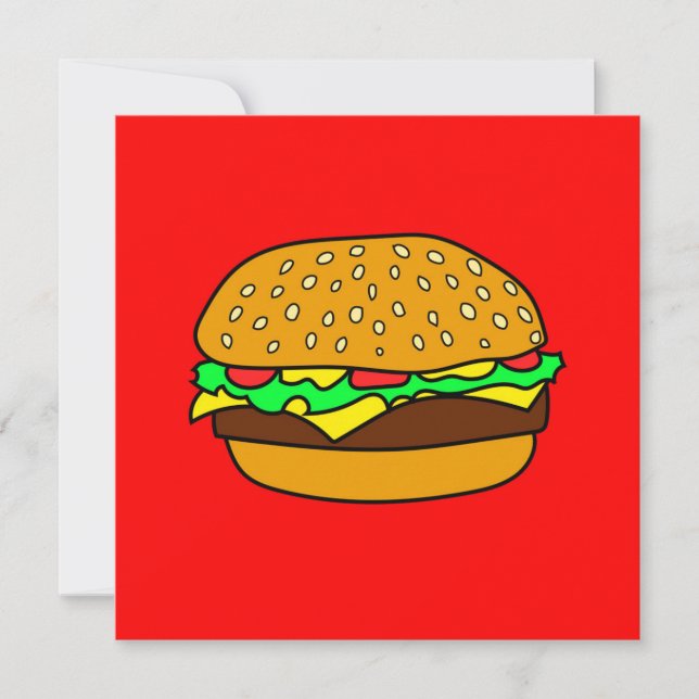 Tarjeta de felicitación con la hamburguesa (Anverso)