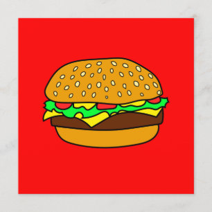 Tarjeta de felicitación con la hamburguesa