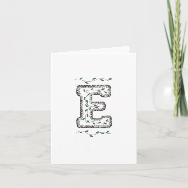 Tarjeta de felicitación con la letra E (Anverso)