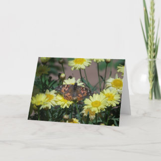 Tarjeta de felicitación con la mariposa y las