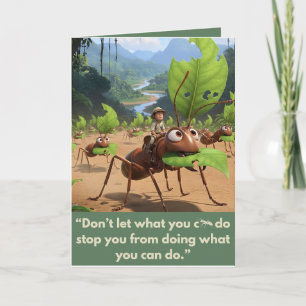 Tarjeta de felicitación con lema motivador lindo