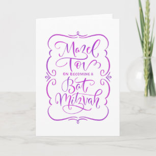 Tarjeta de felicitación con letra a mano para Bat 