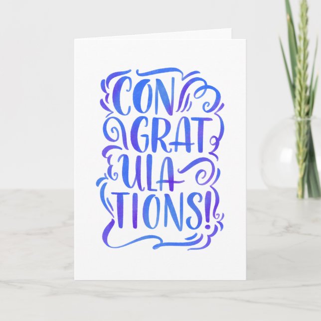 Tarjeta de felicitación con letras de mano (Anverso)