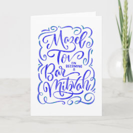 Tarjeta de felicitación con letras de mano de Blue