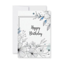 tarjeta de felicitación con marco de flores de cum