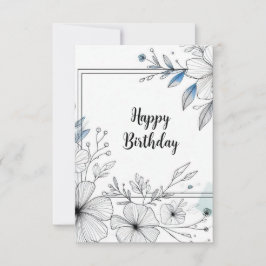 tarjeta de felicitación con marco de flores de cum