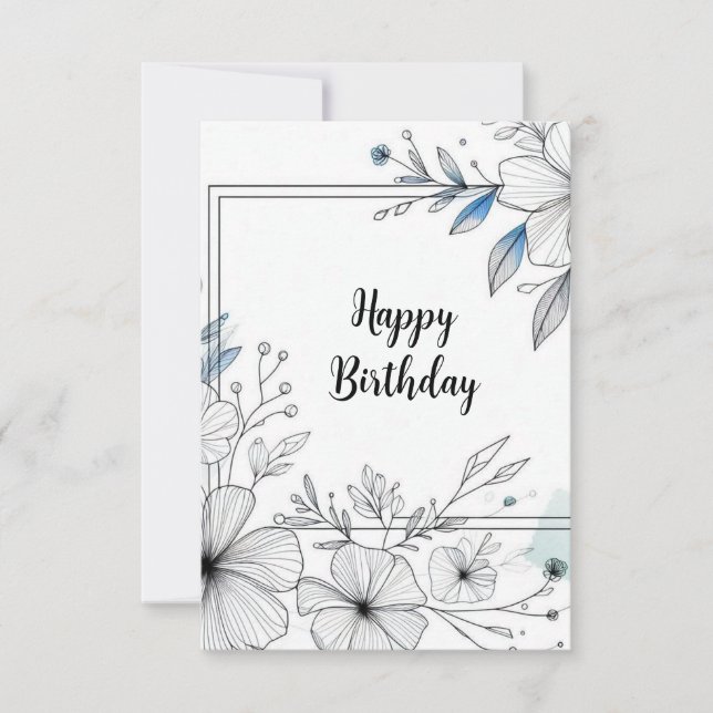 tarjeta de felicitación con marco de flores de cum (Anverso)