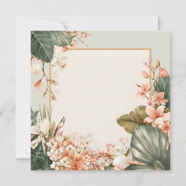 Tarjeta de Felicitación con Marco Floral (Anverso)
