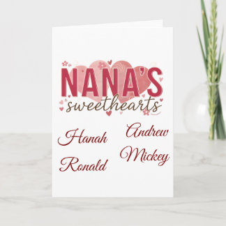 Tarjeta de Felicitación con Nombres de Nietos Pers