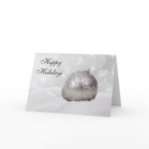 Tarjeta de felicitación con ornamento para Navidad