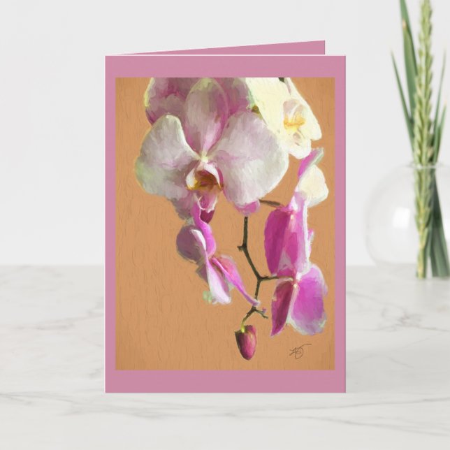 Tarjeta de felicitación con orquídea (Anverso)