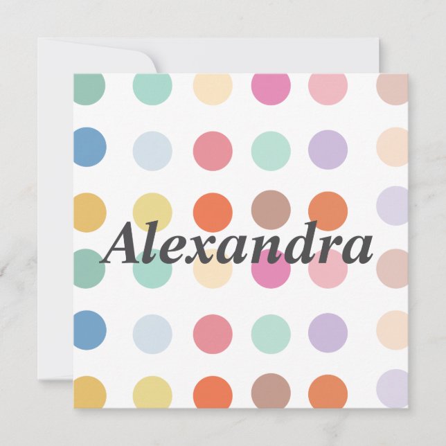 Tarjeta de felicitación con patrón de puntos multi (Anverso)