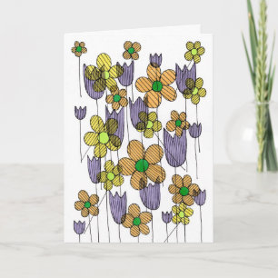 Tarjeta de felicitación con patrón floral capricho