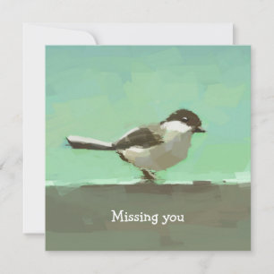 Tarjeta de felicitación con pintura de pájaro - Te