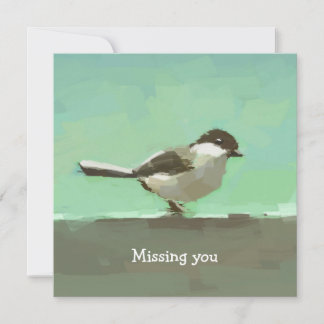 Tarjeta de felicitación con pintura de pájaro - Te