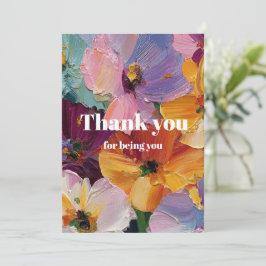 Tarjeta de felicitación con pintura floral vibrant