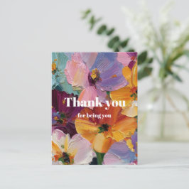 Tarjeta de felicitación con pintura floral vibrant