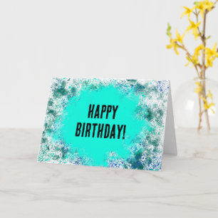 Tarjeta de felicitación con pintura salpicada azul