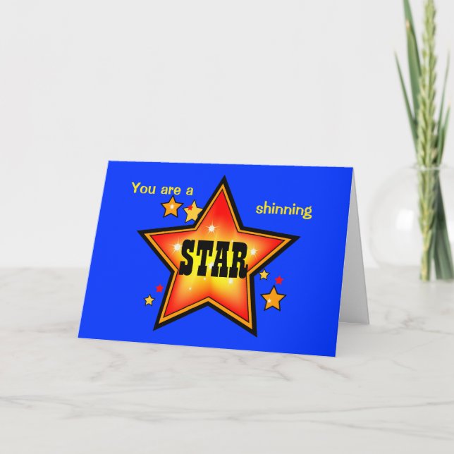 Tarjeta de felicitación con premio Shinning Star (Anverso)