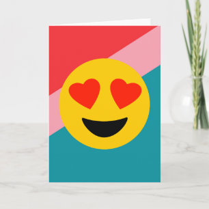 Tarjeta de felicitación con rayas y emoji de coraz