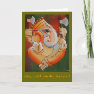 Tarjeta de felicitación con señor Ganesha
